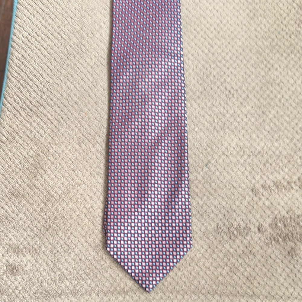 Alexander Julian Purple and White Geometric Tie